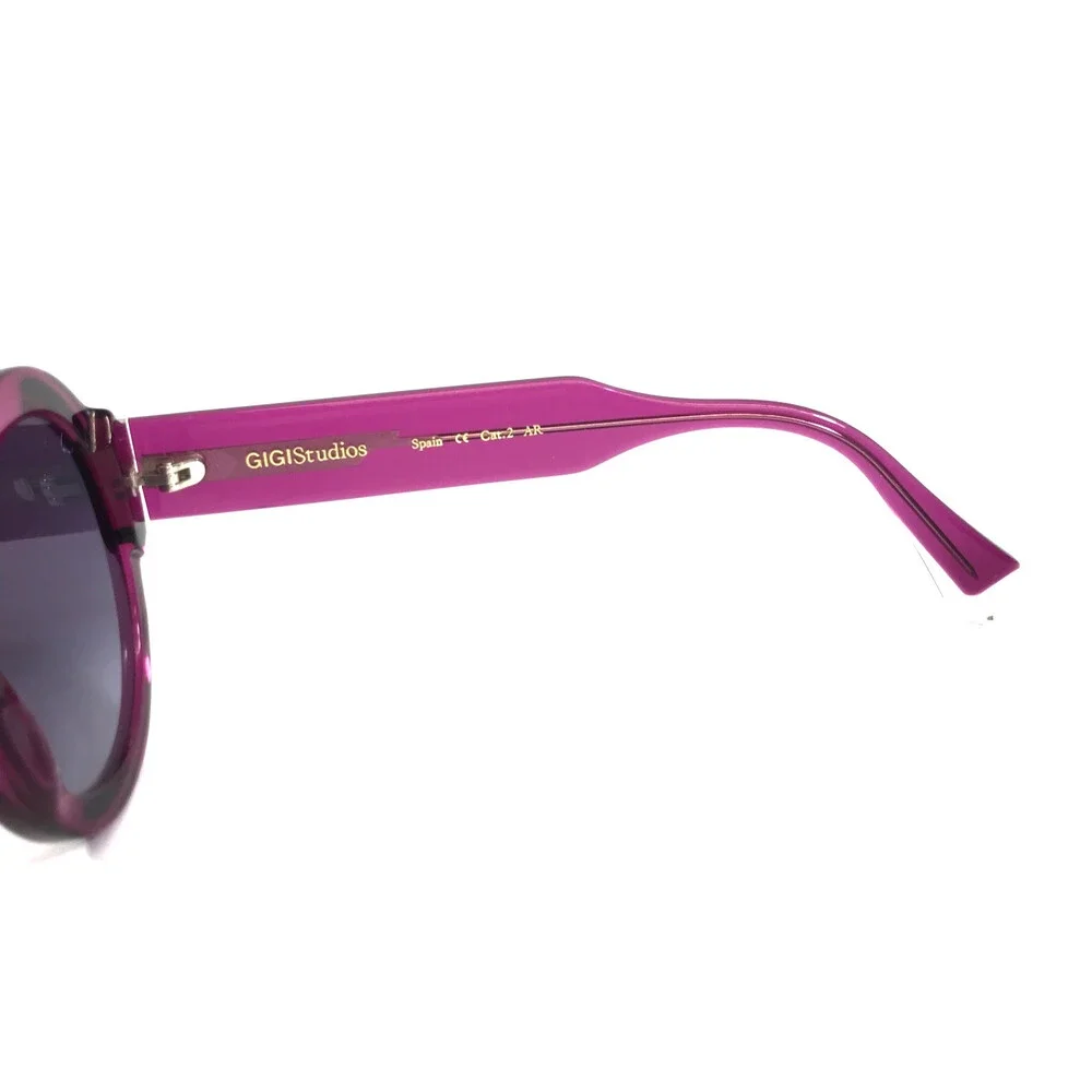 Gigi Studios Sunglasses LAURA 6454/11 Clear Purple Frame w/ Blue Gradient Lenses